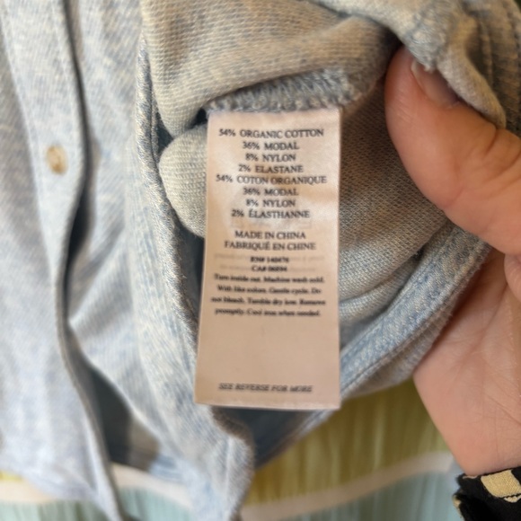 Faherty All Time Shirt Blue Heather Twill Sz XSmall - Picture 6 of 9